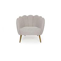 Poltrona Ariel Pé Palito Linho Aveia e Dourada - 2