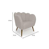 Poltrona Ariel Pé Palito Linho Aveia e Dourada - 3