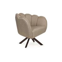 Poltrona Ariel Giratória Linho Bege e Chocolate - 1