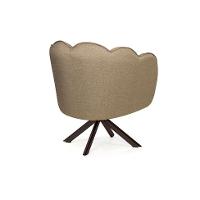 Poltrona Ariel Giratória Linho Bege e Chocolate