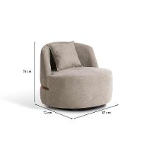 Poltrona Laila Bouclé Bege e Dourada - 3