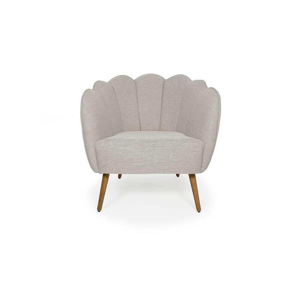 Poltrona Ariel Pé Palito Linho Aveia e Madeira - 2