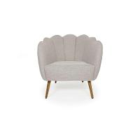 Poltrona Ariel Pé Palito Linho Aveia e Madeira - 2