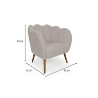 Poltrona Ariel Pé Palito Linho Aveia e Madeira - 3