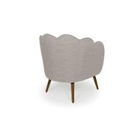 Poltrona Ariel Pé Palito Linho Aveia e Madeira