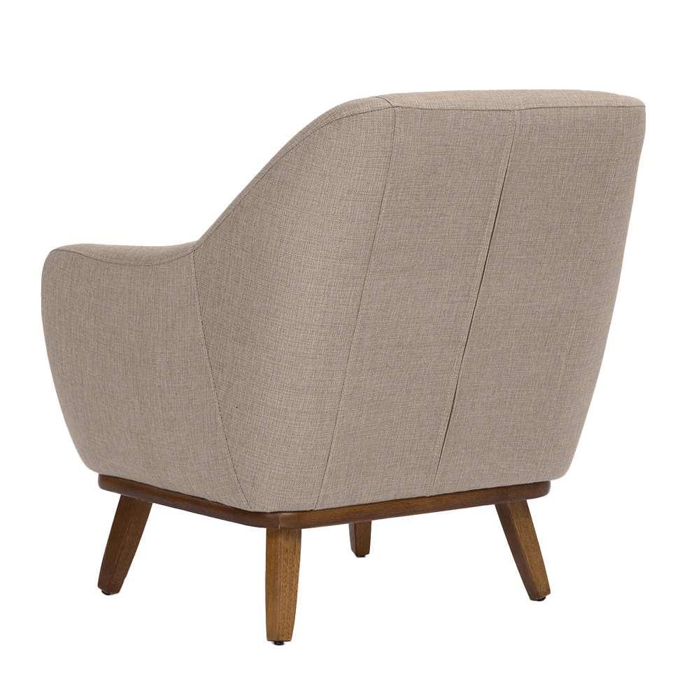 Poltrona Paloma Linho Mescla Bege e Castanho - 5