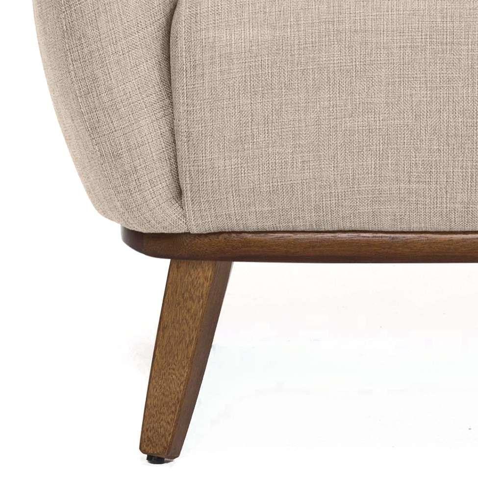 Poltrona Paloma Linho Mescla Bege e Castanho - 7