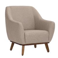 Poltrona Paloma Linho Mescla Bege e Castanho - 1