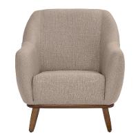 Poltrona Paloma Linho Mescla Bege e Castanho - 2