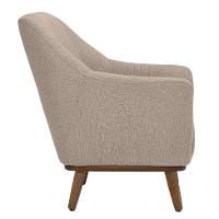 Poltrona Paloma Linho Mescla Bege e Castanho