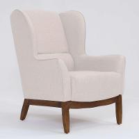 Poltrona Milena Linho Pérola e Madeira - 1