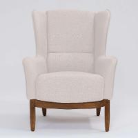 Poltrona Milena Linho Pérola e Madeira - 2