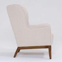 Poltrona Milena Linho Pérola e Madeira