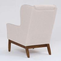 Poltrona Milena Linho Pérola e Madeira - 5