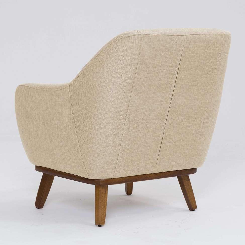 Poltrona Paloma Linho Marfim e Castanho - 5