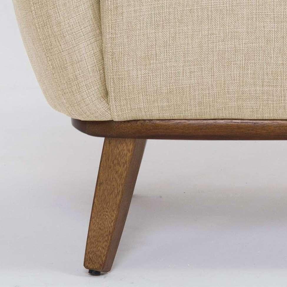 Poltrona Paloma Linho Marfim e Castanho - 7