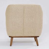 Poltrona Paloma Linho Marfim e Castanho - 6