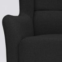 Poltrona Milena Linho Preta e Madeira - 6