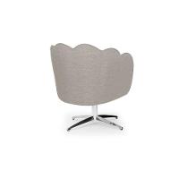 Poltrona Ariel Giratória Linho Aveia e Cromada - 5