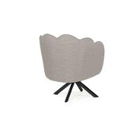 Poltrona Ariel Giratória Linho Aveia e Preta