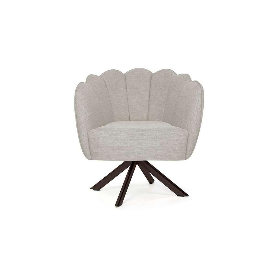 Poltrona Ariel Giratória Linho Aveia e Chocolate - 2