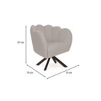 Poltrona Ariel Giratória Linho Aveia e Chocolate - 3