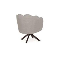 Poltrona Ariel Giratória Linho Aveia e Chocolate