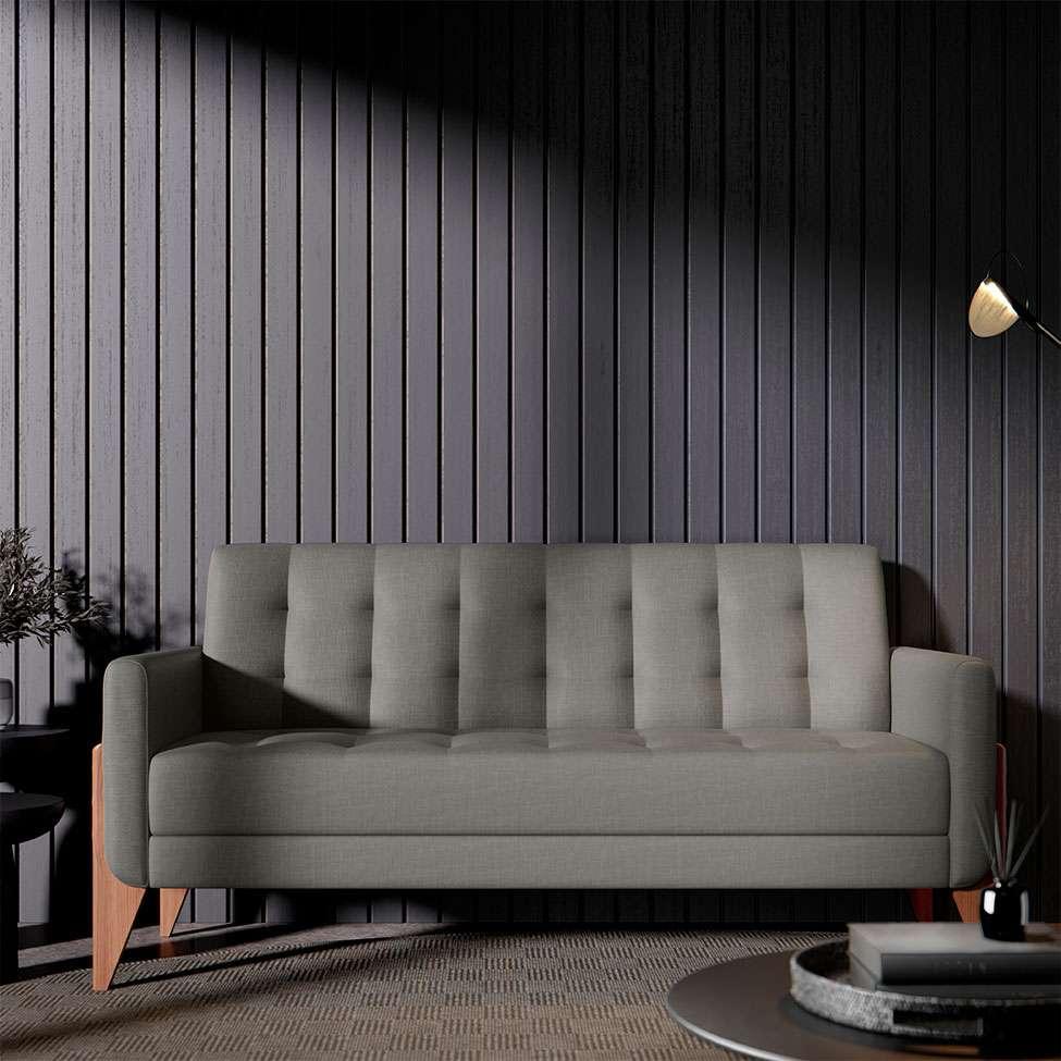 Sofá 3 Lugares Brooklin Linho Cimento 180 cm - 4