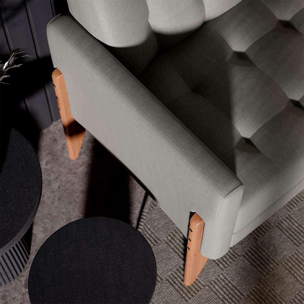 Sofá 3 Lugares Brooklin Linho Cimento 180 cm - 7