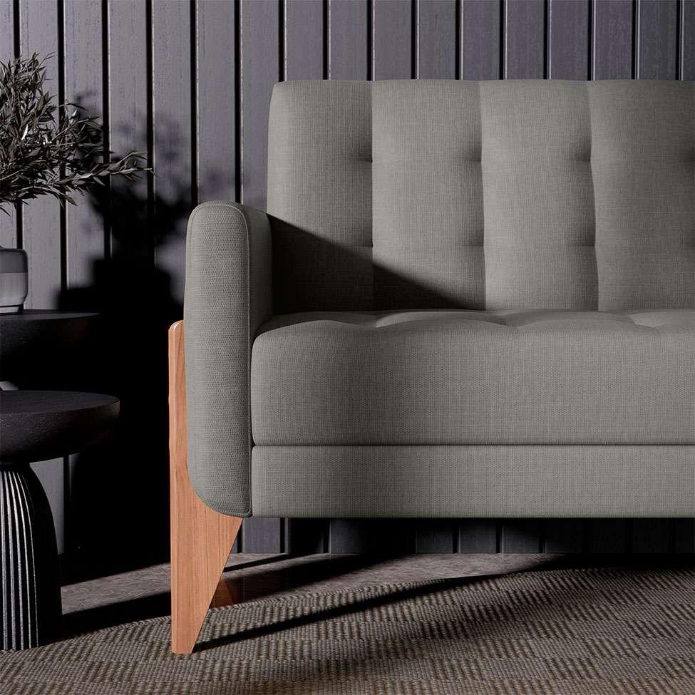 Sofá 3 Lugares Brooklin Linho Cimento 180 cm - 8