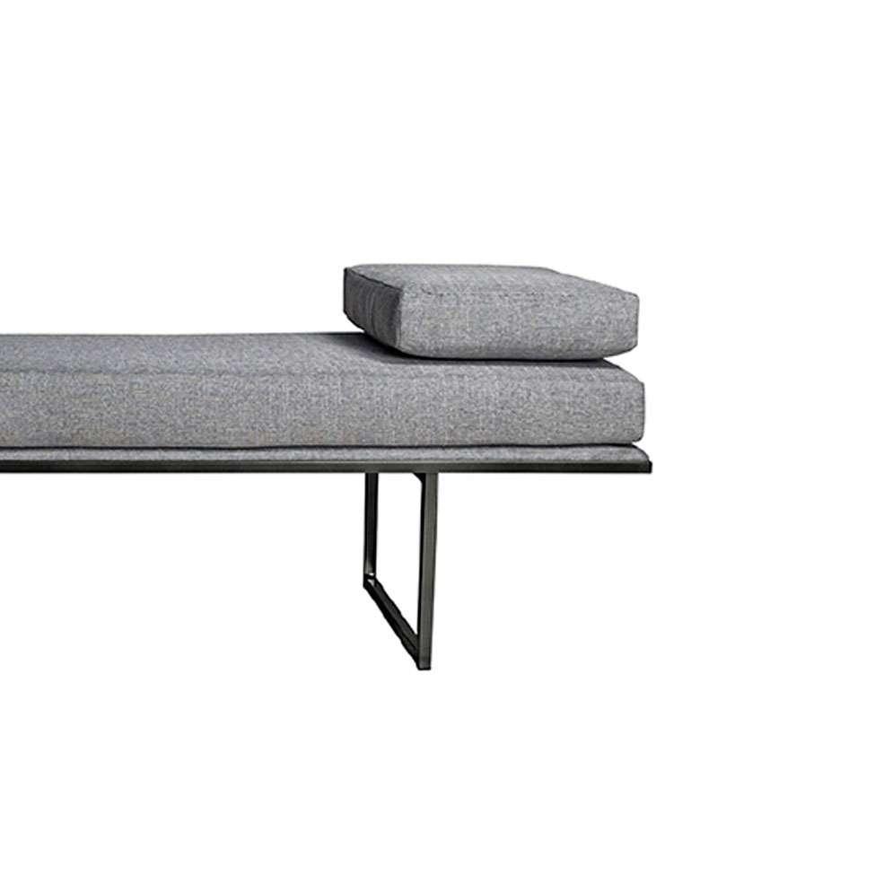 Banco 2 Lugares Galli Linho Cinza e Preto 140 cm - 2