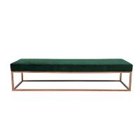 Banco 2 Lugares Giulia Veludo Verde e Dourado 160 cm - 1
