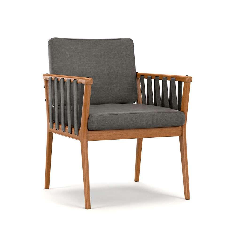 Poltrona Chicago Linho Cinza - 1