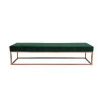 Banco 2 Lugares Giulia Veludo Verde e Dourado 140 cm - 1
