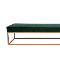 Banco 2 Lugares Giulia Veludo Verde e Dourado 140 cm - 2