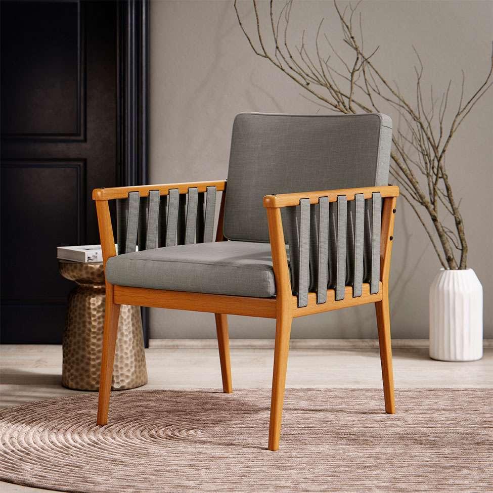 Poltrona Chicago Linho Cimento - 2