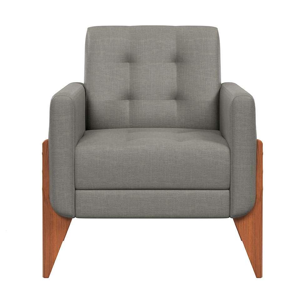 Poltrona Brooklin Linho Cimento - 5