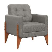 Poltrona Brooklin Linho Cimento - 1