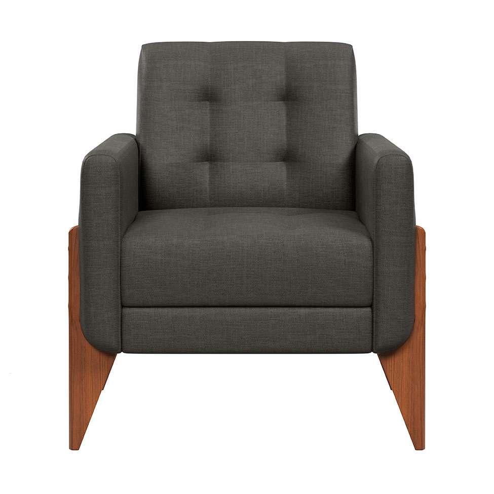 Poltrona Brooklin Linho Cinza - 4