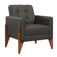 Poltrona Brooklin Linho Cinza - 1