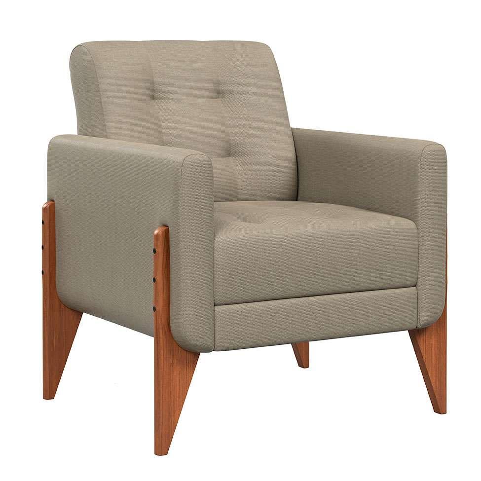 Poltrona Brooklin Linho Areia - 1