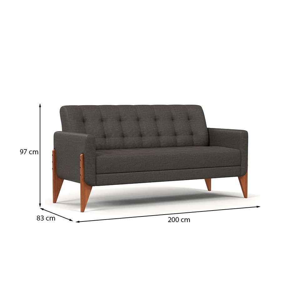 Sofá 3 Lugares Brooklin Linho Mescla 200 cm - 3
