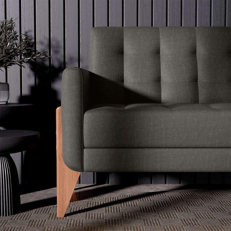 Sofá 3 Lugares Brooklin Linho Mescla 200 cm - 7