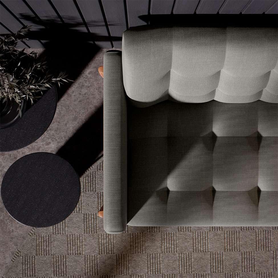 Sofá 3 Lugares Brooklin Linho Cimento 200 cm - 6