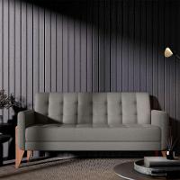 Sofá 3 Lugares Brooklin Linho Cimento 200 cm