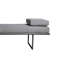 Banco 2 Lugares Galli Linho Cinza e Preto 100 cm - 2