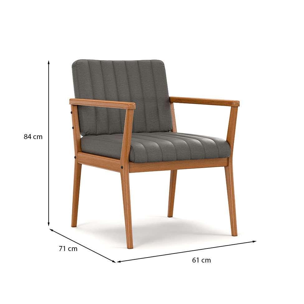 Poltrona Miami Linho Cinza - 3