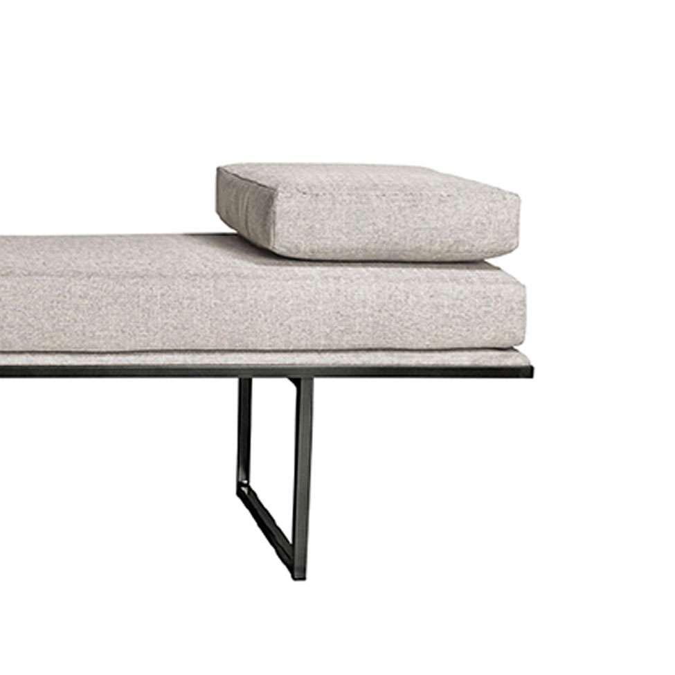 Banco 2 Lugares Galli Linho Bege e Preto 160 cm - 2