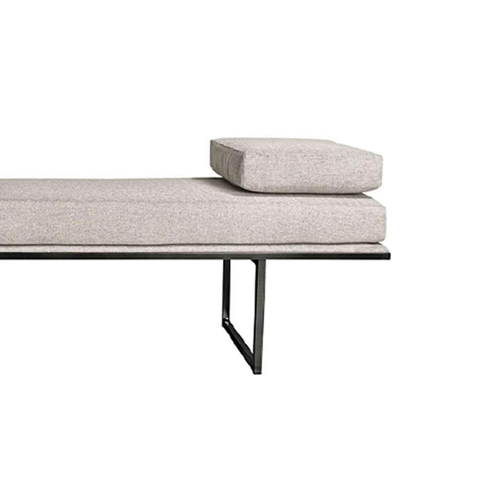 Banco 2 Lugares Galli Linho Bege e Preto 140 cm - 2