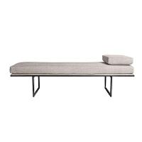 Banco 2 Lugares Galli Linho Bege e Preto 140 cm - 1